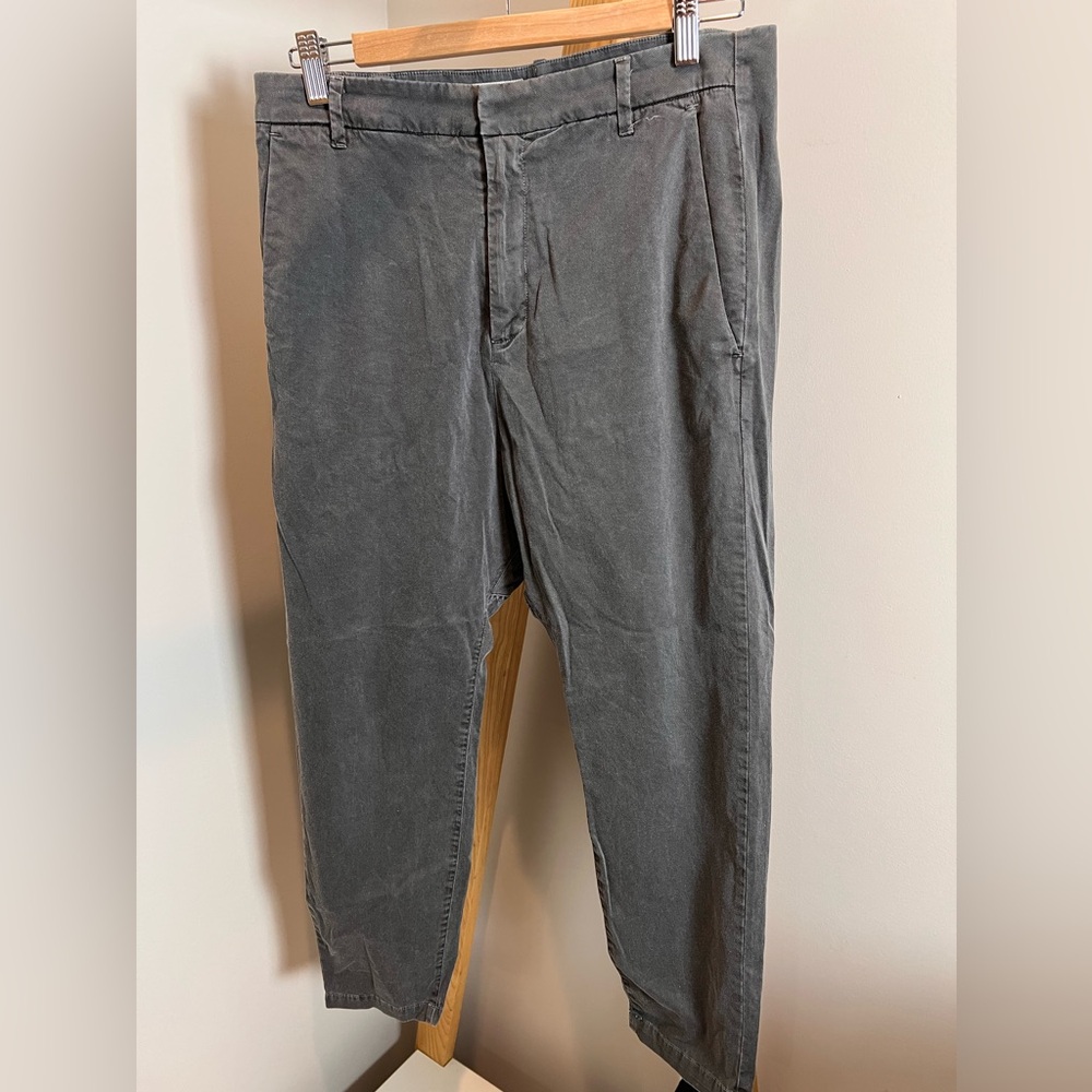 Nili Lotan drop crotch dark grey brown khaki trouser pants size 4 Large